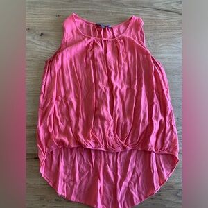 Daisy Fuentes High Low Keyhole Blouse Sleeveless‎ Women’s Coral L Preloved